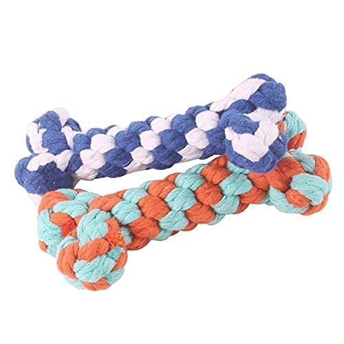 Psk Pet Mart Knotted Rope Dog Toy | Dumbbell Shaped Toy For Dogs | Chew Toy For Teething Puppy & Adult Dog | Dog Rope Toy (Pack 