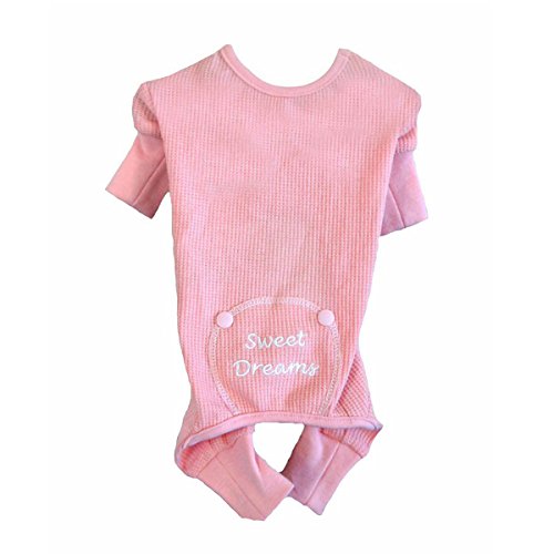 Sweet Dreams Thermal Dog Pajamas  Pink