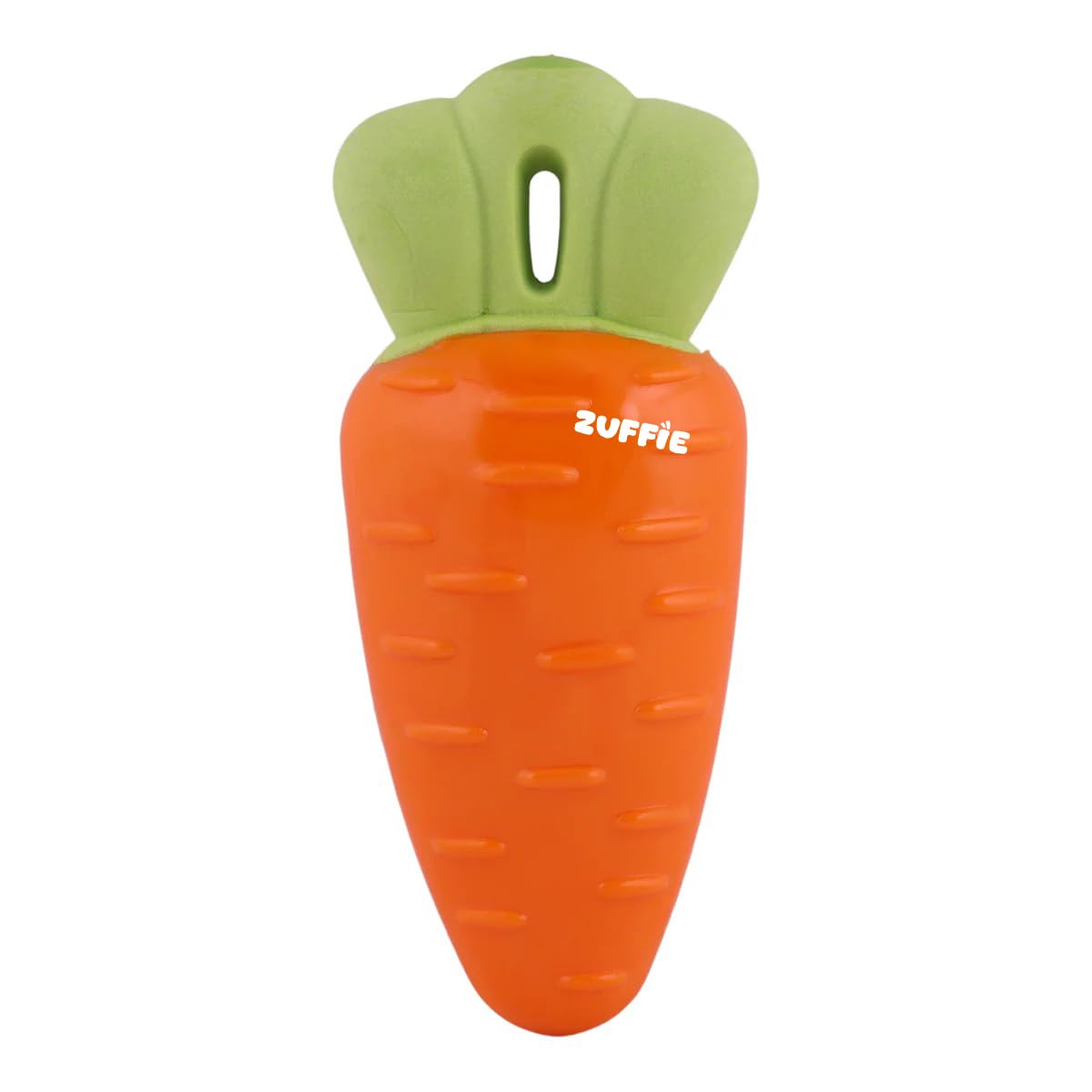 Zuffie CarrotShaped Dog Chew Toy  Durable Pet Teether For Puppies, Small & Medium Dogs  Soft Rubber, Gentle On Gums, Textured