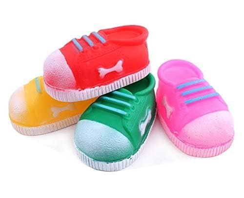 Smart Pups Shoe Shape Toy For Dogs Rubber Toy, Chew Toy, Rubber Toy, Squeaky Toy For Dog (Pack Of 1, Multicolour)