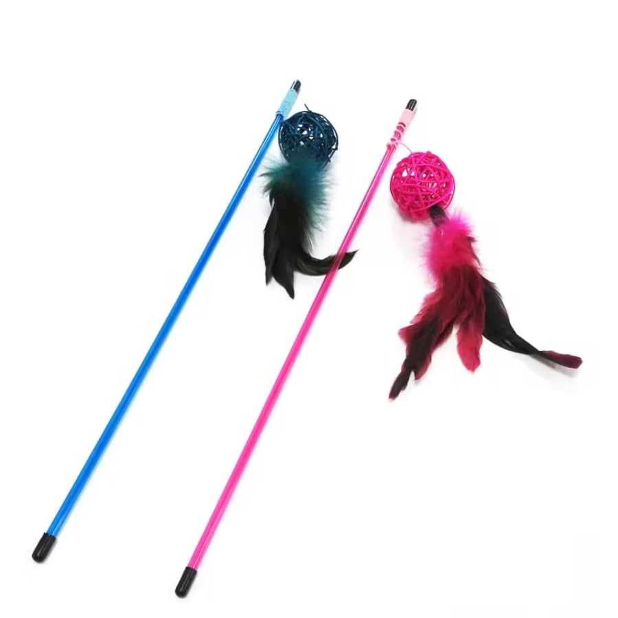 Kittupet Cat Toys  Interactive Toy Set With Retractable Teaser Wands And Feather Toys  Activity Toys To Exercise Cats And Kitt