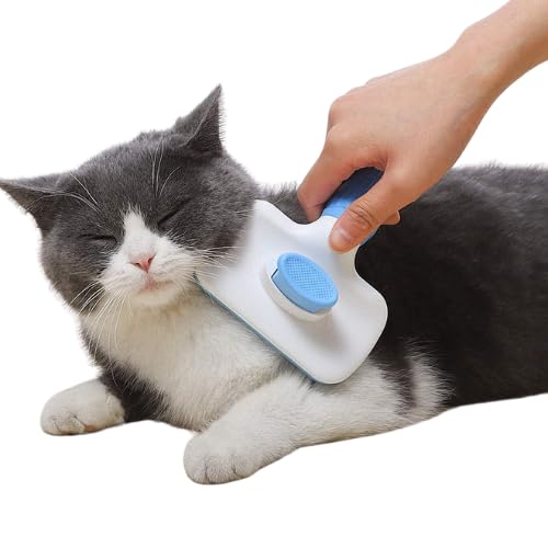 Motiba SelfCleaning Slicker Brush For Dogs & Cats  Pet Grooming Tool With Massage Particles, Removes Loose Hair & Tangles, Gen