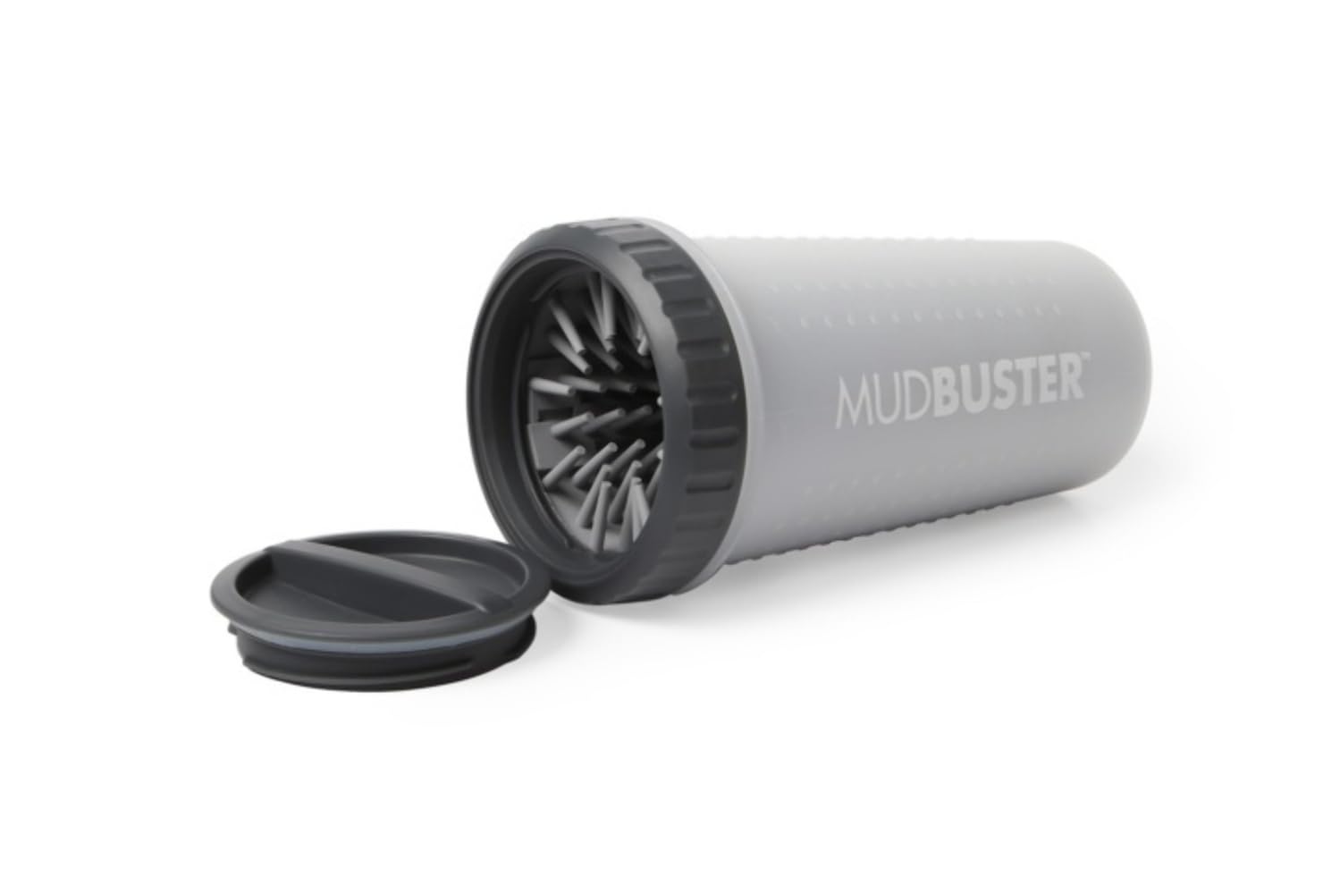 Dexas Lidded Mudbuster Portable Dog Paw Cleaner, Light Gray, Large With Lid
