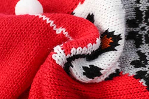 Penguin Red Christmas Holiday Festive Dog Sweater For Medium Dogs,Back Length 16'