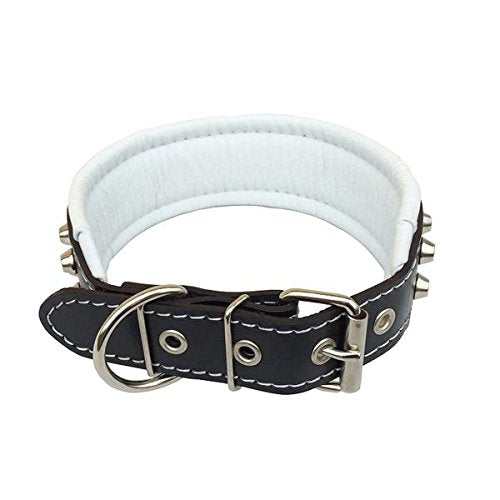 Bestia Rocky Studded Dog Collar. Hand Made. French Bulldog, Bulldog, Terrier, German Shepherd, 2 inch Wide, 100% Leather, Soft P