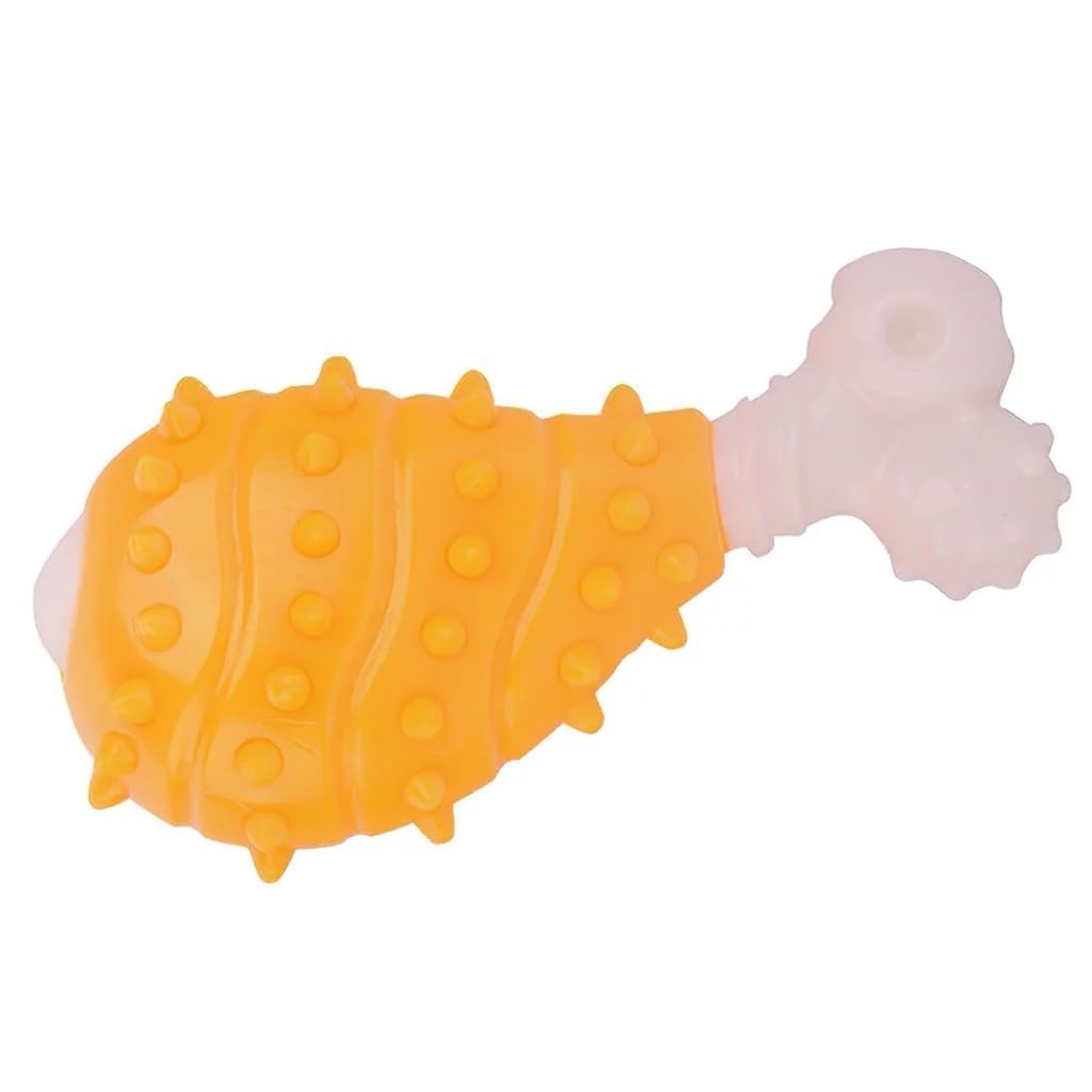 Bohobark Textured Chicken Leg Shaped Dog Chew Toy (5 Inch, Color May Vary)| Durable Chew Toy For Dogs | Interactive Teething, D