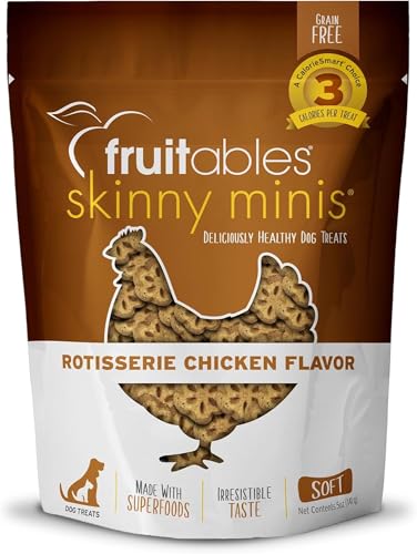 Fruitables Skinny Mini Dog Treats - Healthy Treats for Dogs - Low Calorie Training Treats - Free of Wheat, Corn and Soy - Rotiss
