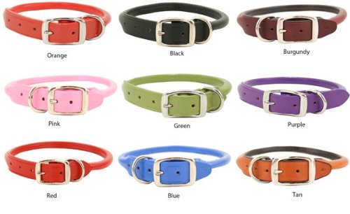 Auburn Leathercrafters Rolled Dog Collar - Royal Blue - 22