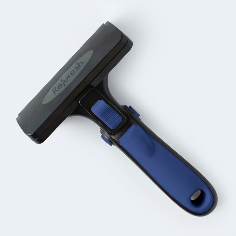 Refuresh Deshedding Dog Brush For Short/Medium Hair (Large,Blue) - Gentle Deshedding Tool For Dogs & Cats - Reduces Shedding, Wi