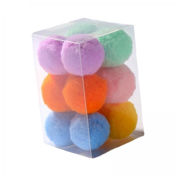 Ujeavette 5X12 Pieces Stretch Plush Balls Cat Toys Plush Scratching Balls Interactive