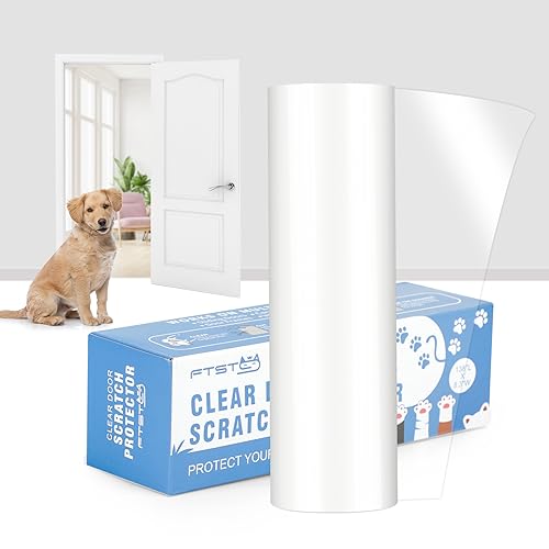 FTSTC Door Protector from Dog Scratching, Clear Heavy Duty Flexible Door Claw Shield, Anti-Scratch Guard for Furniture, Window, 