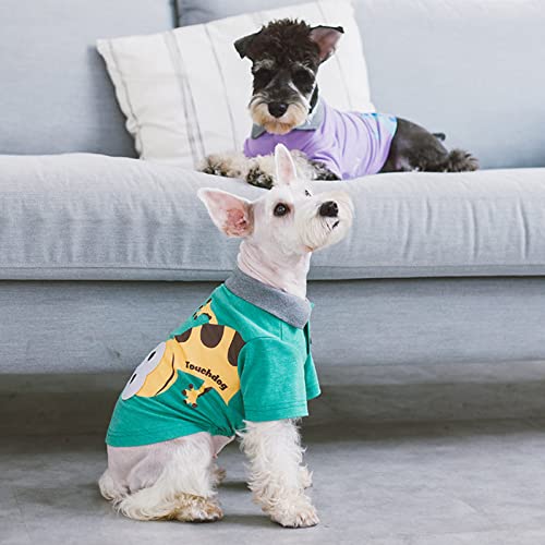 Touchdog  'Arubark' Dog T-Shirt - Caribbean Style Dog Polo Pet T-Shirt with Accented Collar - Summer Dog Clothes or Dog Shirts F