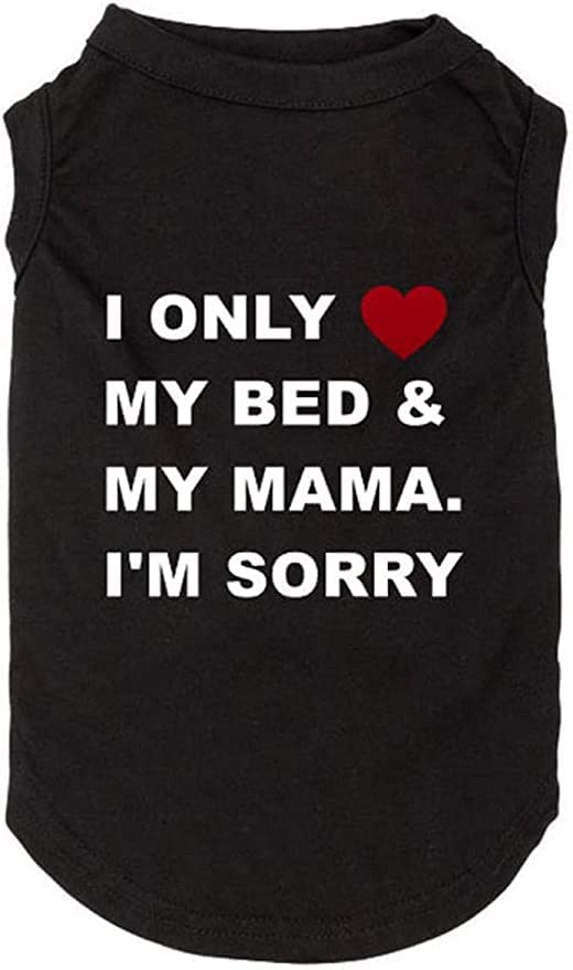 Dog Shirts Letter Printed Vest For Small Large Dogs Slogan Costume Dog Pajamas Puppy Gift Pet Clothes Mama'S Boy (X-Small, O-Bla