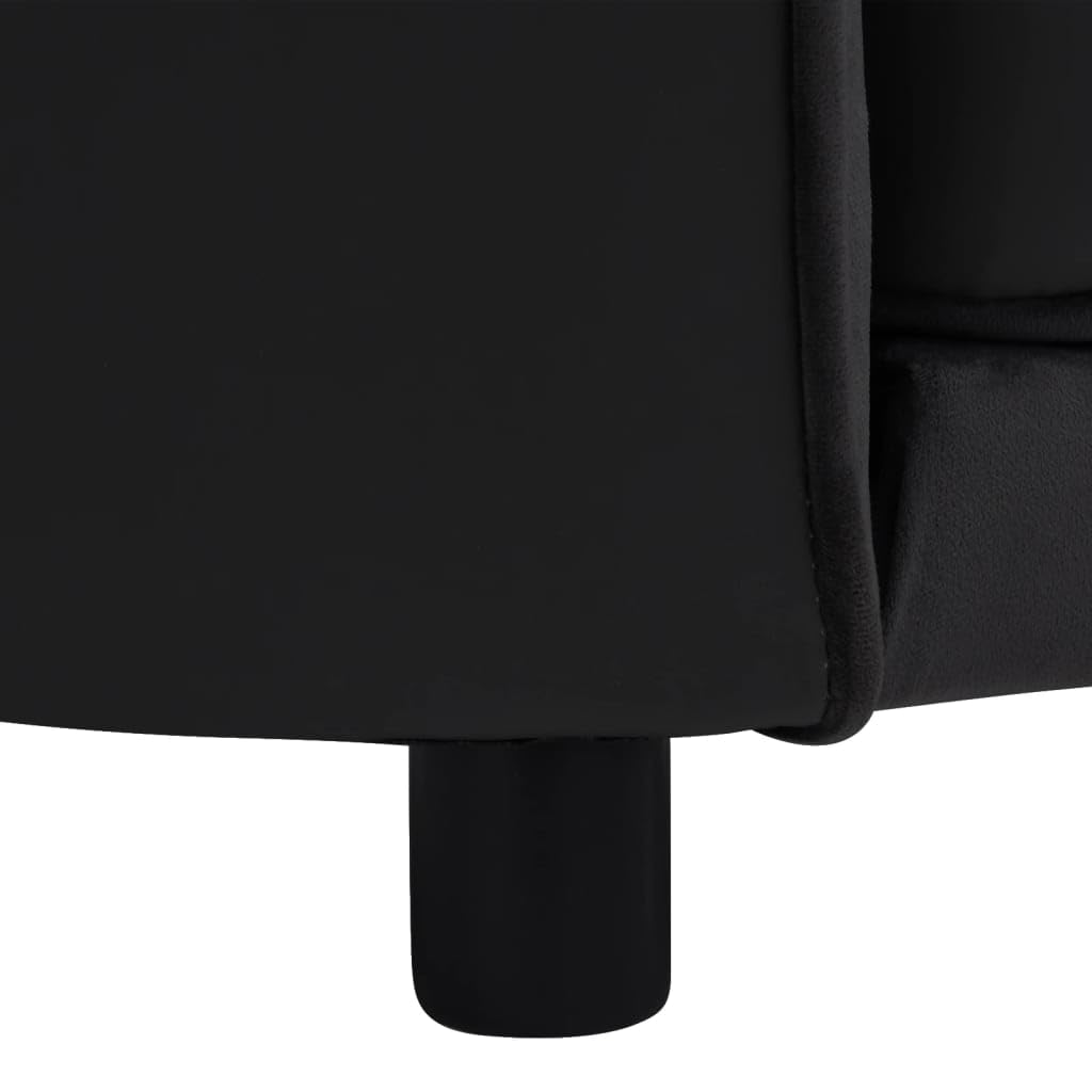 Vidaxl Dog Sofa Black 27.2'X19.3'X15.7' Plush And Faux Leather
