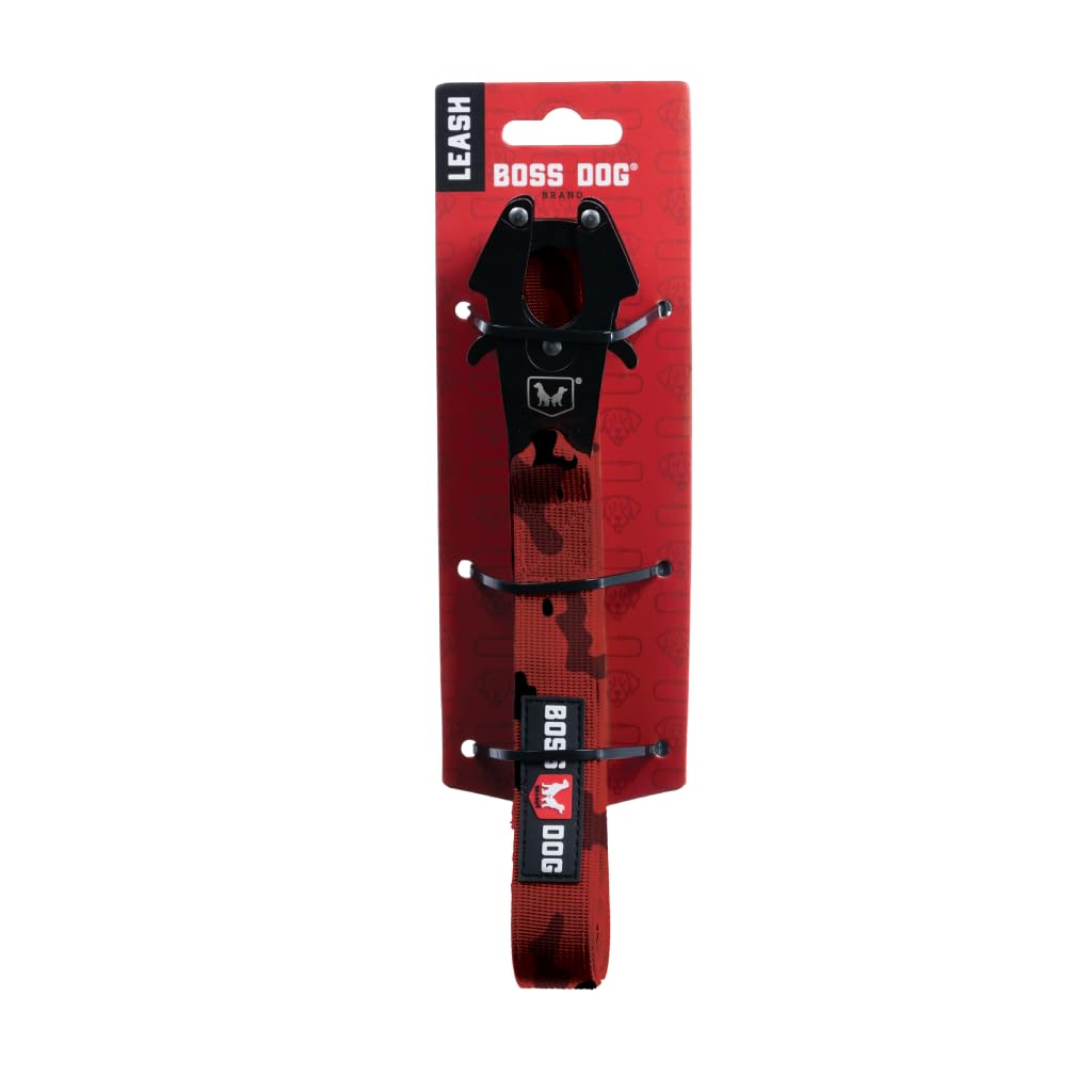 Boss Dog Tactical Red Camo Leash (6 Foot, 1 Wide)