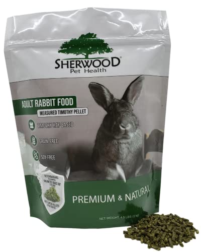 Sherwood Pet Health Adult Rabbit Food Timothy Hay Pellet 4.5 lbs. Hay-Based, Grain-Free, Soy-Free for Better Digestion