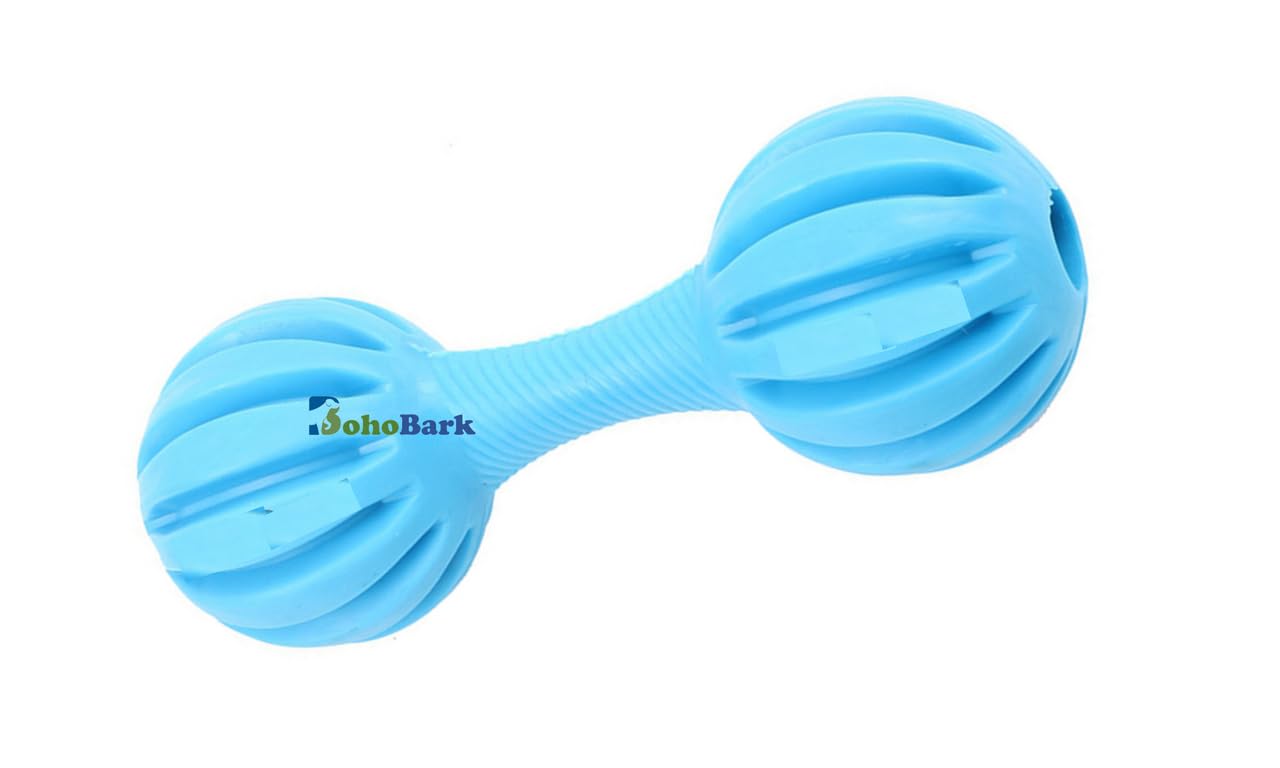 Bohobark Tpr Materal Dumbbell Dog Puppy Chew Teething Rubber Toy(Blue)
