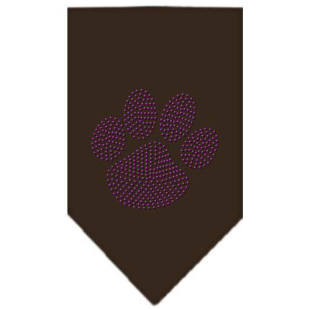 Mirage Pet Products Paw Purple Rhinestone Bandana, Small, White