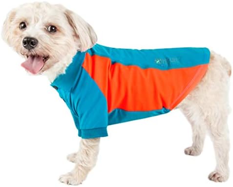 Pet Life  Active Barko Pawlo Relaxstretch Wickproof Performance Dog Polo Tshirt, Light Blue  Xsmall
