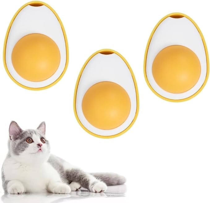 Psk Pet Mart Egg Shape Catnip Licking Toys Molar Teething Snack Toy With Solid Candy Ballrotatable Catnip Ball Edible Kitten Pac
