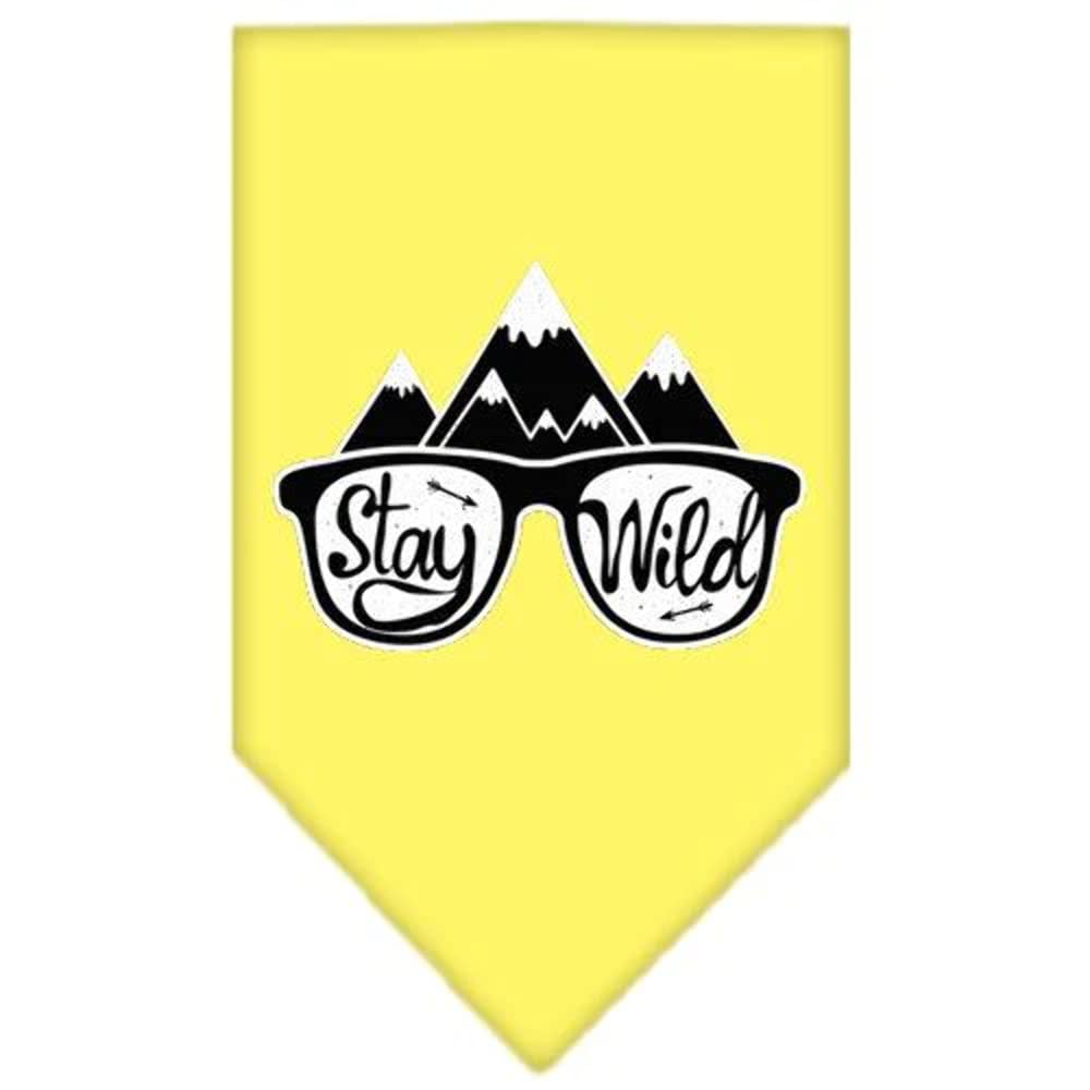 Mirage Pet Product Stay Wild Screen Print Bandana Yellow Large