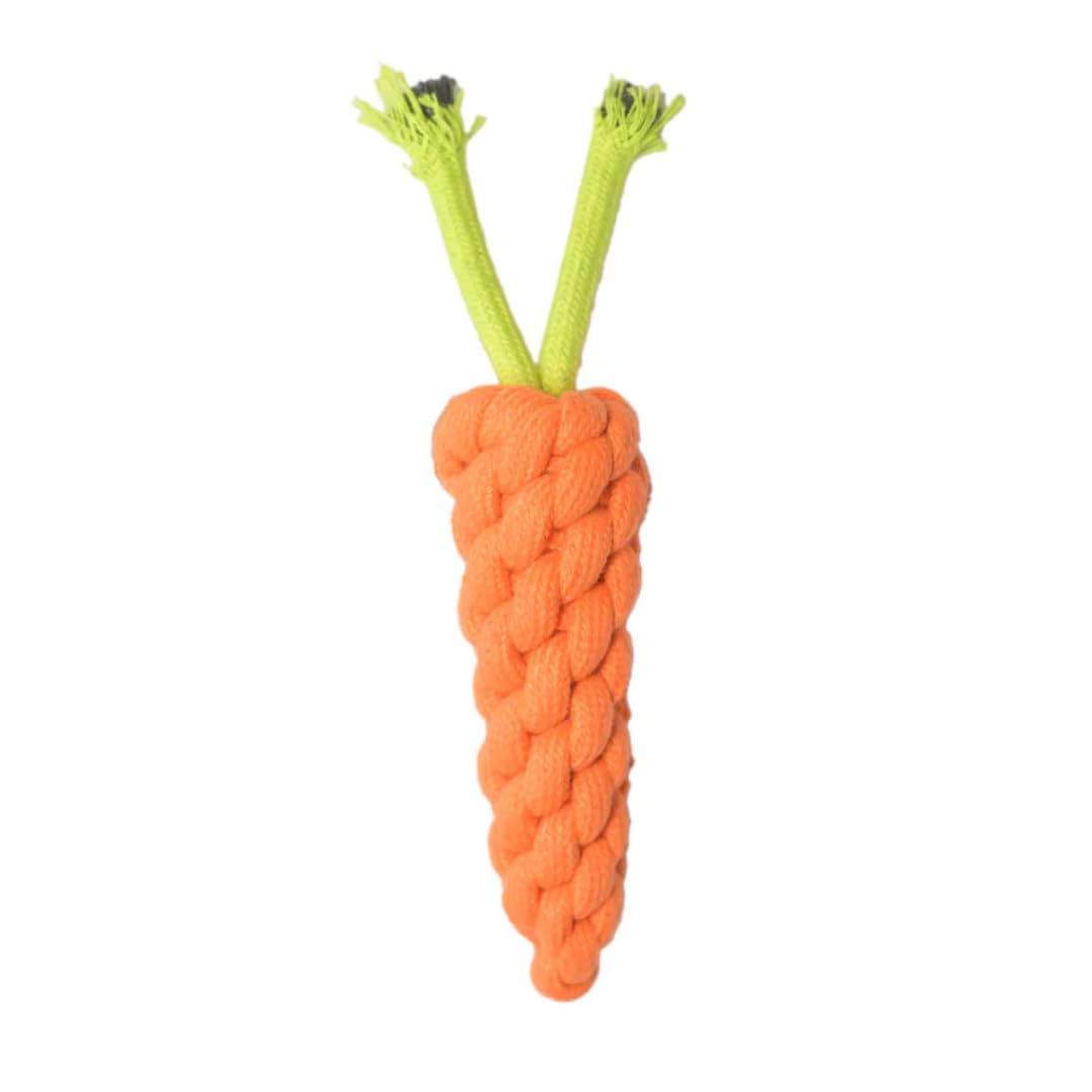 Pet Fun Durable Carrot Shaped Rope Toy For Dogs & Puppies | Safe For Chewing, Cleaning, Dental Health & Play For Small And Mediu
