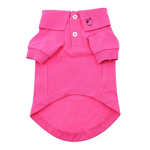 Doggie Design Solid Dog Polo Shirt (Raspberry Sorbet, S)