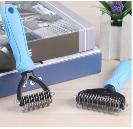 Dog Trust Pet Grooming Brush  Double Sided Shedding, Dematting Undercoat Rake For Dogs, Cats  Extra Wide Dog Grooming Brush, D