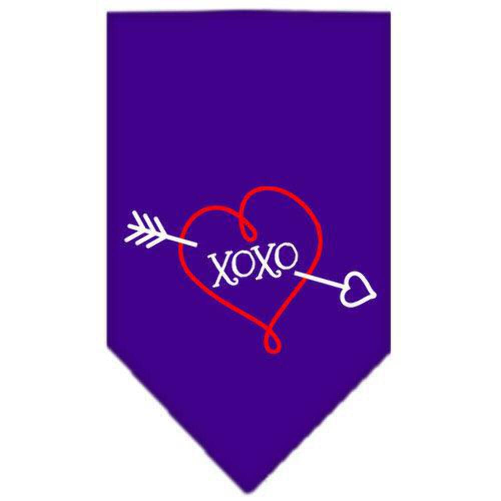 Pet and Dog Bandana Screen Printed, "XOXO" Cocoa Small