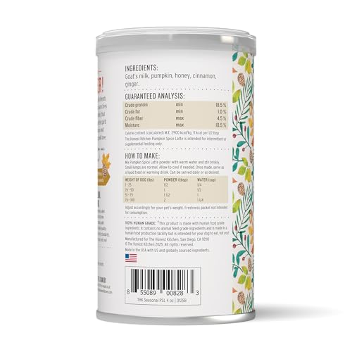 The Honest Kitchen Human Grade Pumpkin Spice Latte, 4oz Canister