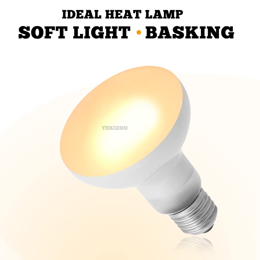 Tekizoo Reptile Heat Lamp Uva Basking Daylight Spot Bulb For Amphibian,Lizard,Tortoise,Bearded Dragon 75W(3 Pack)