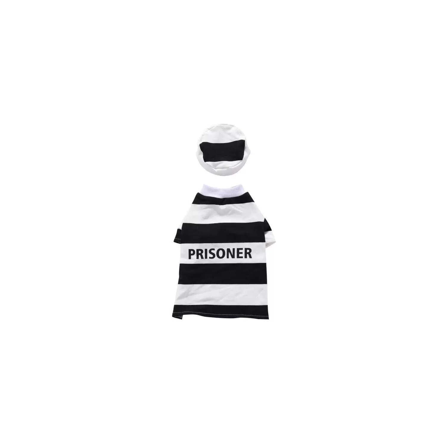 Pet Life Striped Retro Inmate Prisoner Pet Dog Costume Uniform(D0102HAXPJ7.)