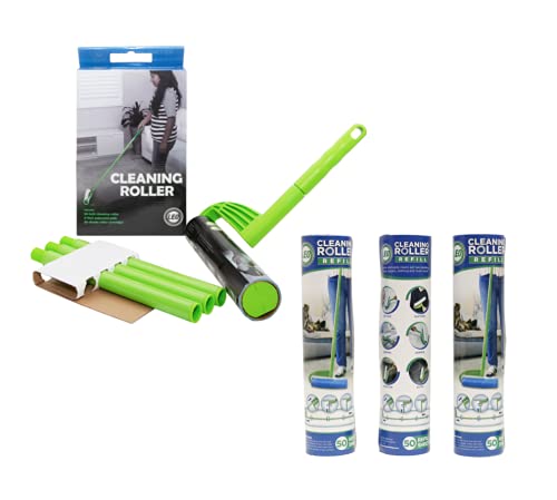 Leo cleaning Roller with extendable Handle Plus 3 Refills. Total 175 Sheets Pets Hair Remover & Household cleaning great for Dog