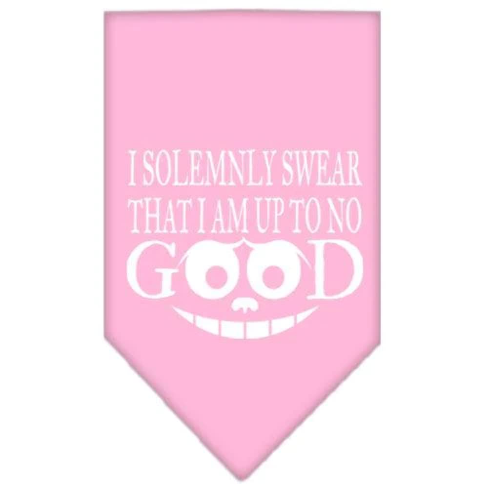Pet and Dog Bandana Screen Printed, "I Solemnly Swear That I Am Up To No Good" Grey Small