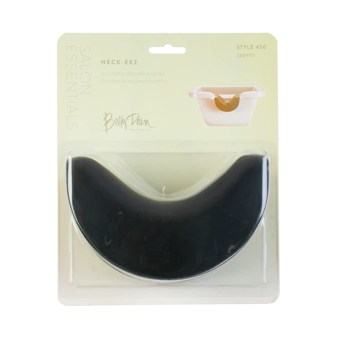 Betty Dain Neck-Eez Shampoo Bowl Neck Rest, Durable Rubber Foam, Waterproof, Black, 1 Count