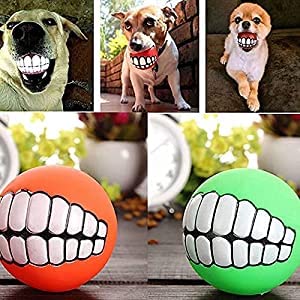 Woofy Dog Squeaky Sound Ball Puppy Chew Teeth Toy Squeaker Ball Funny Playing Toys for Dogs, Cat and Puppies  Pack of 1 (Multic