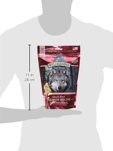 Blue Buffalo Wilderness Trail Treats High Protein Grain Free Dog Biscuits Crunchy Dog Treats, Salmon Recipe, 10-oz Bag
