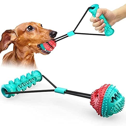 RvPaws Letex Dog TugofWar Pull Chew Toys for Aggressive Chewers Food Dispensing Ball Toys for Puppy and Dog Training  Multico