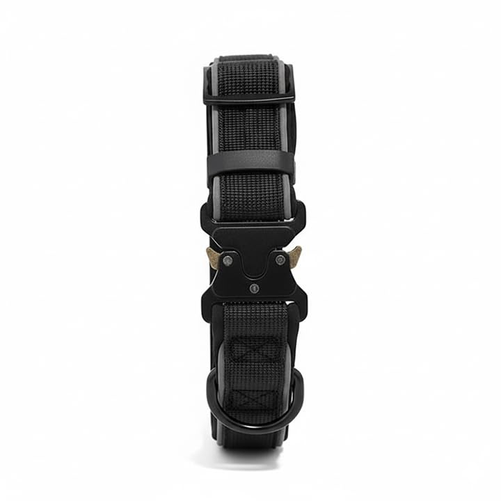Petz R Us Reflective Tactical Dog Collar  Tough, Comfortable Dog Collar And Built For Adventure  Black  Medium