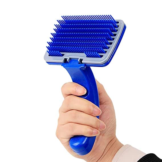 Kspups Pet Slicker Brush  Self Cleaning Slicker Brush For Dog & Puppies, Pet Grooming Comb With Press Key, Hair Remover Brushes