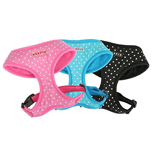 Puppia Dotty Dog Harness Over-The-Head No Pull No Choke Walking Training Adjustable for Small & Medium Dog, Large, Sky Blue