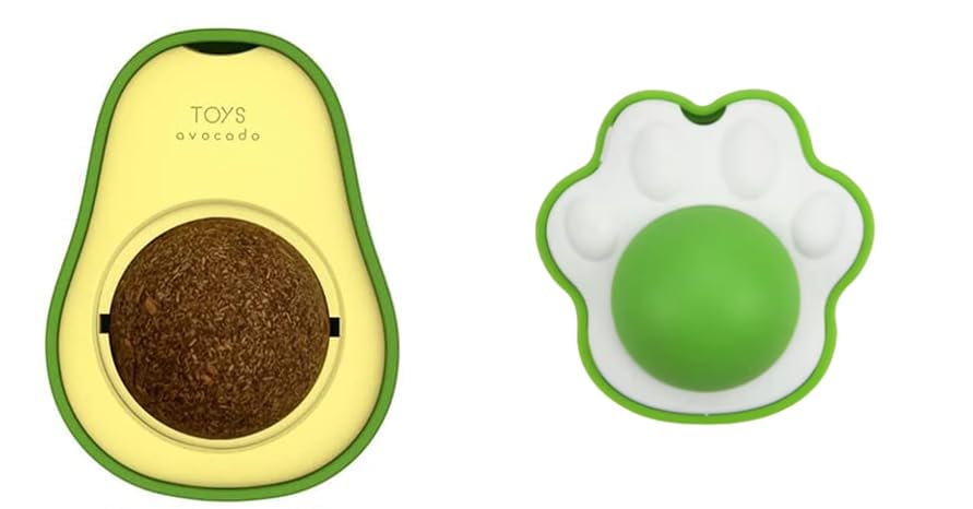 Urban Pet Gallery Silvervine, Gall Fruit Catnip Wall Toy, Rotatable, Cat Chew Toys, (Avocado Shape) And Catnip Toy Rotatable, Ca