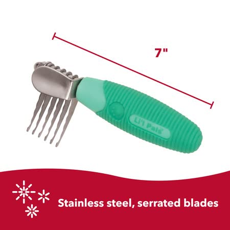 Coastal Pet Li'L Pals Stainless Steel De-Matting Comb - Easy-Grip Handle For Pet Grooming Small Dogs