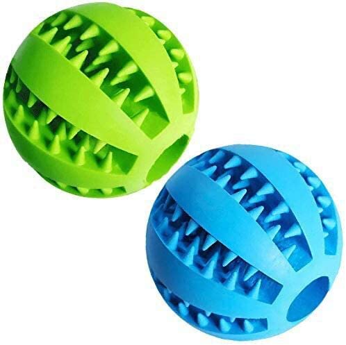 Rvpaws 2.8 Inch Interactive Squeaky Ball Toys For Tooth Cleaning And Treat Pet Balls For Dogs And Puppies (Pack Of 2)