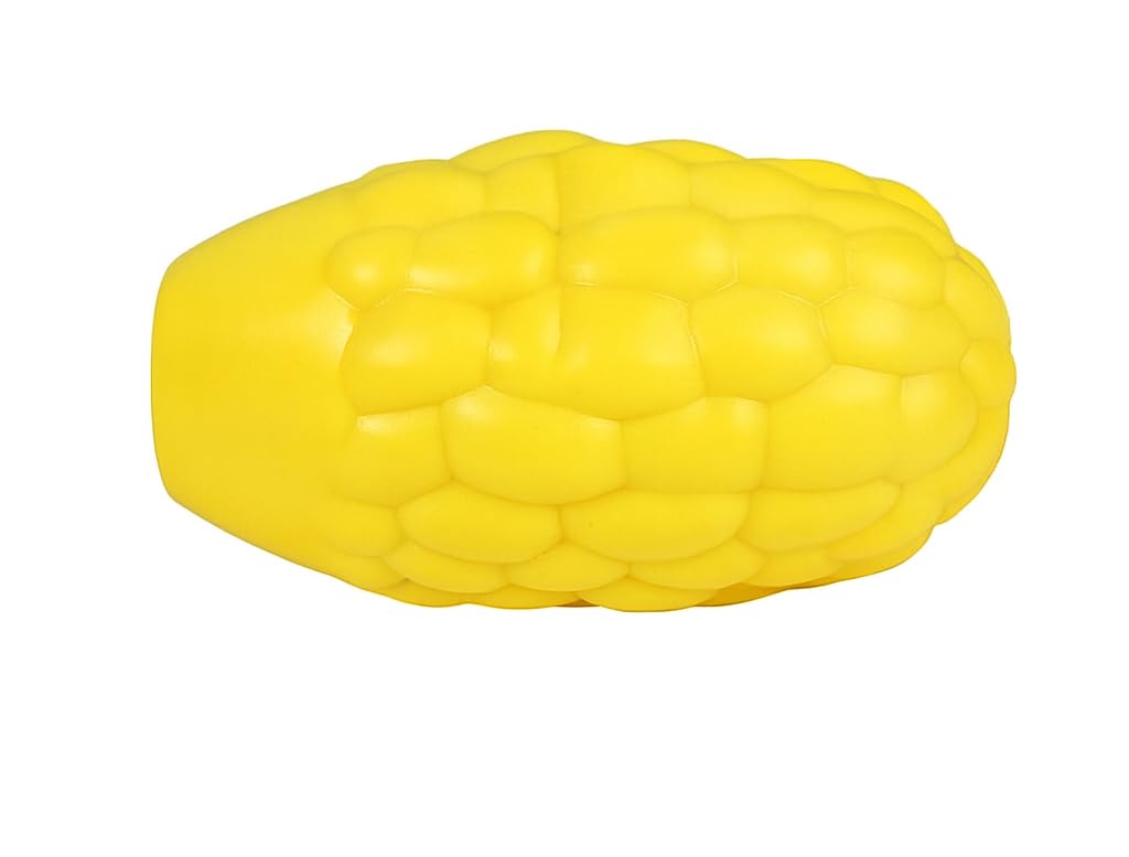 Pet Fun Corn Shaped Dog Chew Toy Natural Rubber Teething Toy For Puppies & All Breeds | Squeaky Soft & Non Toxic | Dental Health