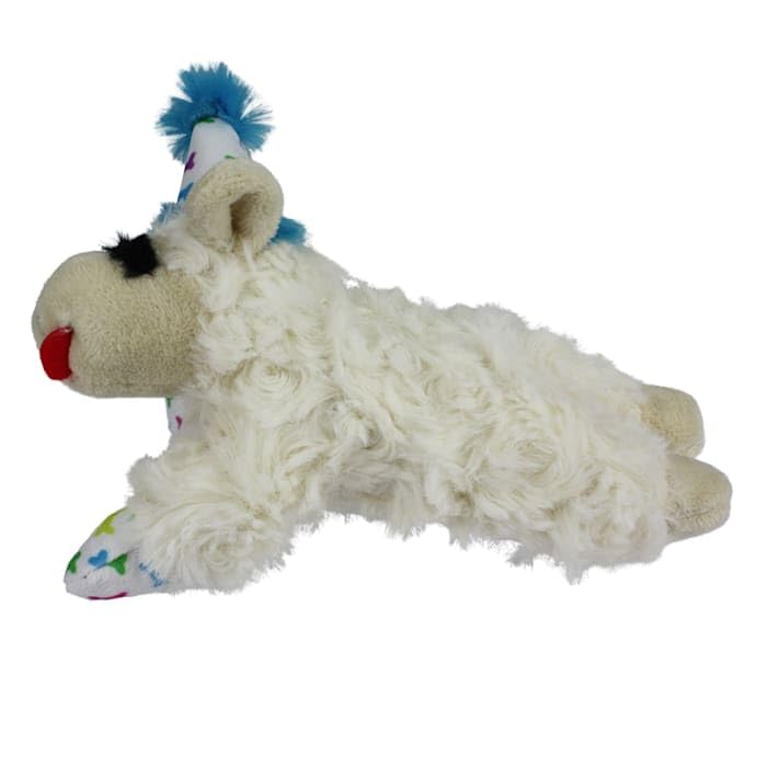 Multipet Happy Birthday Mini Lamb Chop Dog Toy Small (Blue)