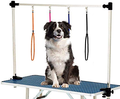 Pet Dog Grooming Loop, Nylon Restraint Noose Adjustable Fixed Dog Cat Safety Tether Straps Dog Grooming Supplies For Pet Grooming Table Bathtub 22 Inches - 4 Pack Orange