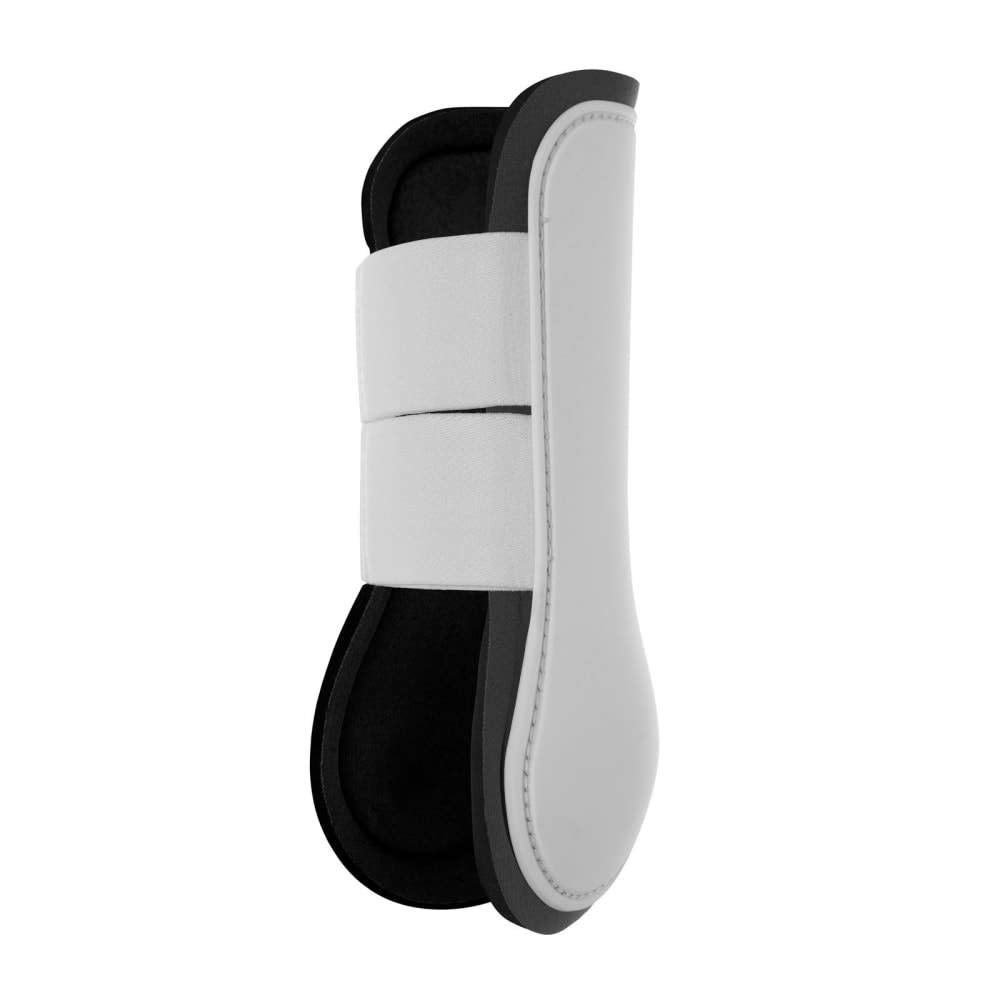 Horze Chicago Protective Horse Tendon Boots - Lightweight Open Front Boots For Jumping, Trail Riding, And Turnout (Pair) - White