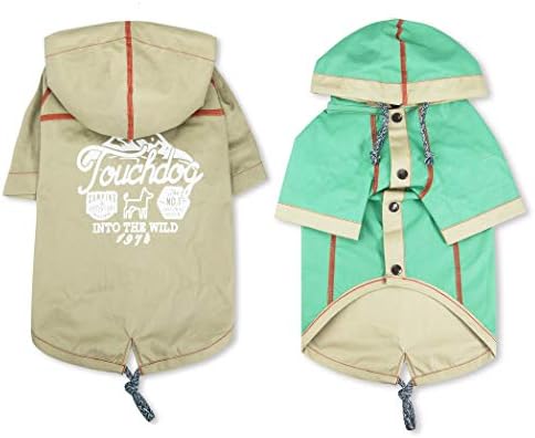 Touchdog Cloudburst Waterproof Reversible Dog Raincoat Xlarge/Khaki