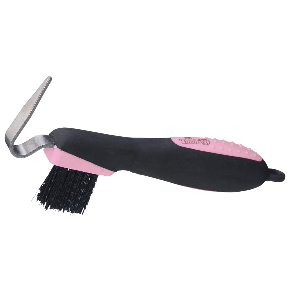 Tough 1 Great Grip Hoof Pick/Brush, Pink